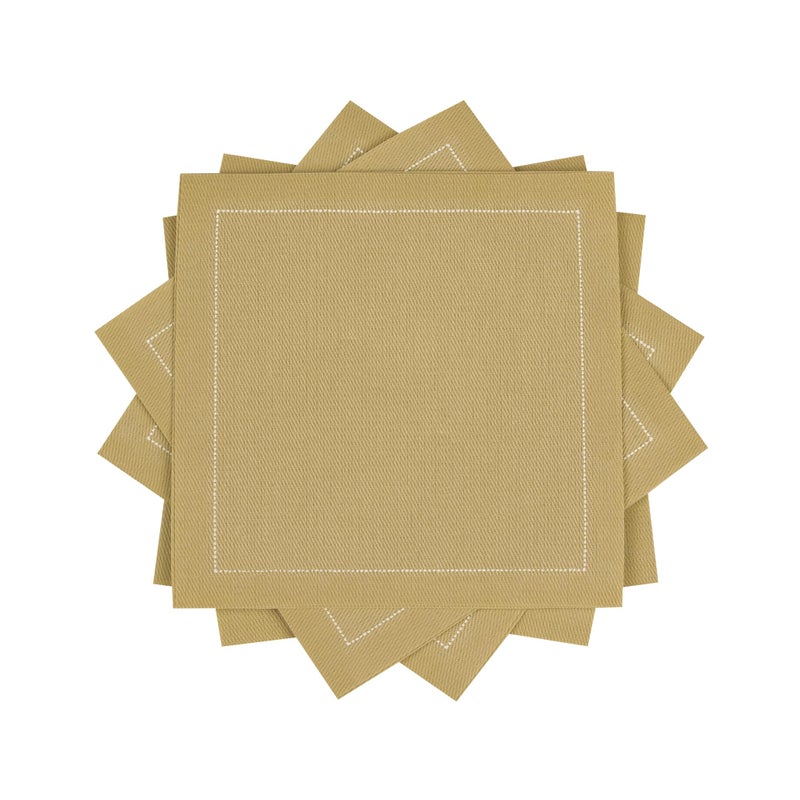 Sand Cotton Cocktail Napkins - 100% Cotton - 50 x pack - 4.5” x 4.5” - Hotel Quality, Soft & Absorbent, Ideal for Home, Party & Special Events, Bridal Showers, Wedding, Anniversary & Birthdays.